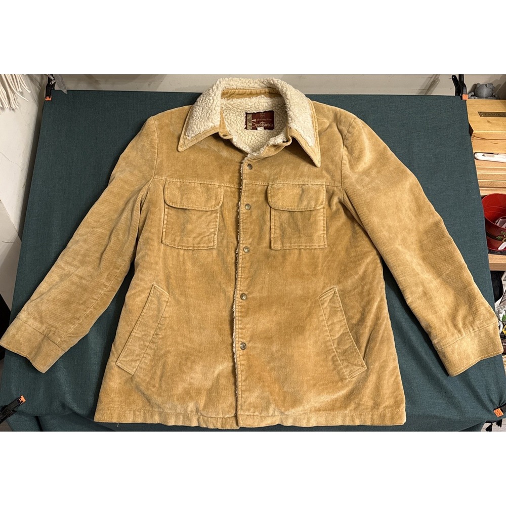 Vintage 70s/80s Corduroy Sherpa Lined Distinctive Sportswear Jacket Size 42